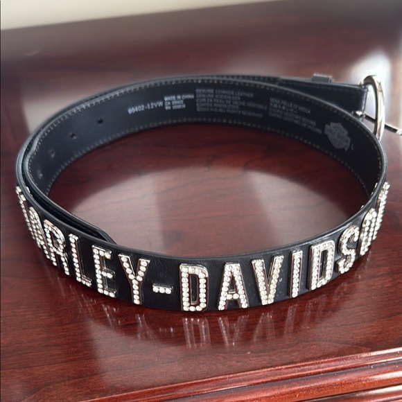 Harley-Davidson Black genuine cowhide  Leather Belt - Picture 1 of 5
